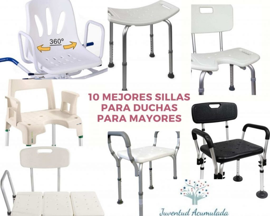 HOMCOM Silla para Ducha Taburete de Baño Antideslizante con Altura